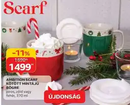 Auchan AMBITION SCARF KÖTÖTT MINTÁJÚ BÖGRE ajánlat