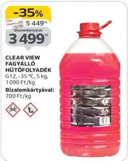 Auchan CLEAR VIEW FAGYÁLLÓ HŰTŐFOLYADÉK ajánlat