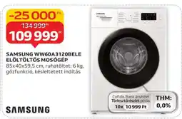 Auchan Samsung WW60A3120BELE Elöltöltős Mosógép ajánlat