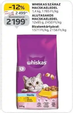 Auchan Whiskas száraz macskaeledel ajánlat