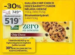 Auchan Gullón Chip Choco hozzáadott cukor nélküli keksz ajánlat
