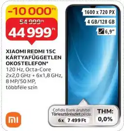 Auchan Xiaomi Redmi 15C Kártyafüggetlen Okostelefon ajánlat
