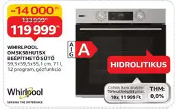 Auchan WHIRLPOOL OMSK58HU1SX Beépíthető Sütő ajánlat