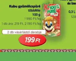 Real Kubu gyümölcspüré ajánlat