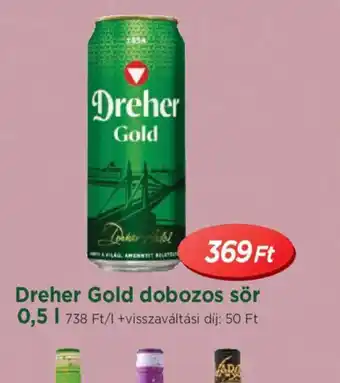 Real Dreher Gold dobozos sör ajánlat