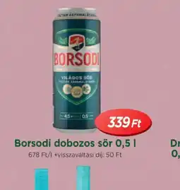 Real Borsodi dobozos sör ajánlat