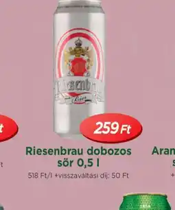 Real Riesenbrau dobozos sör ajánlat