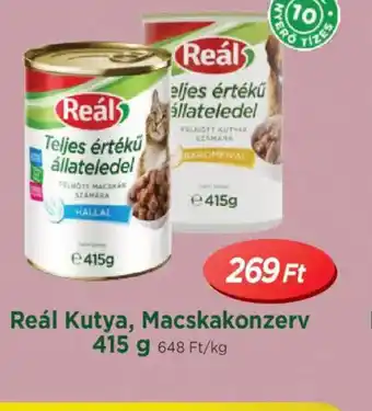Real Reál Kutya, Macskakonzerv ajánlat