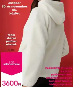 Pepco Fehér sherpa pulóver nöknek ajánlat