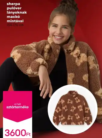 Sherpa pulóver lányoknak mackó mintával