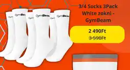 GymBeam 3/4 Socks 3Pack White zokni - ajánlat