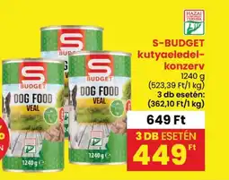 Spar S-BUDGET kutyaeledel- konzerv ajánlat