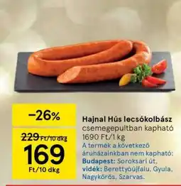 Tesco Hajnal Hús lecsókolbász ajánlat