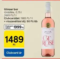 Tesco Günzer bor ajánlat