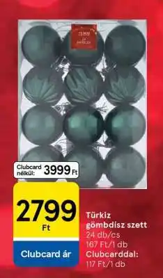Tesco Türkiz gömbdísz szett ajánlat