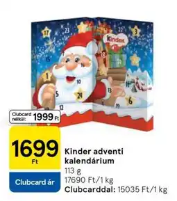 Tesco KINDER ADVENTI KALENDÁRIUM ajánlat