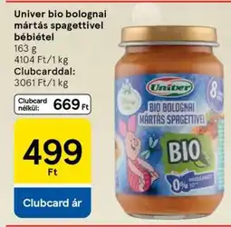 Tesco Univer bio bolognai mártás spagettivel bébiétel ajánlat