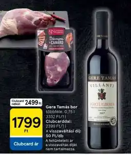 Tesco Gere Tamás bor ajánlat