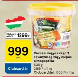Tesco Vecsési vegyes vágott savanyúság vagy csípős almapaprika ajánlat