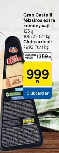 Tesco Gran Castelli félszíros extra kemény sajt ajánlat