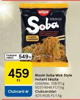 Tesco Nissin Soba Wok Style instant tészta ajánlat