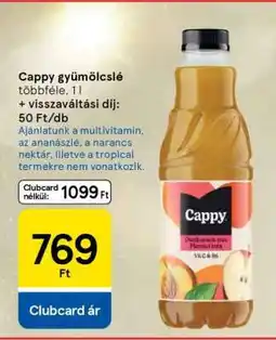 Tesco Cappy gyümölcslé ajánlat