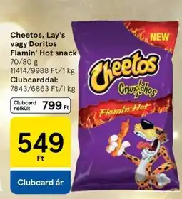 Tesco Cheetos, Lay's vagy Doritos Flamin' Hot snack ajánlat
