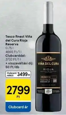 Tesco Tesco finest Viña del Cura Rioja Reserva ajánlat