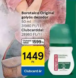 Tesco Borotalco Original golyós dezodor ajánlat