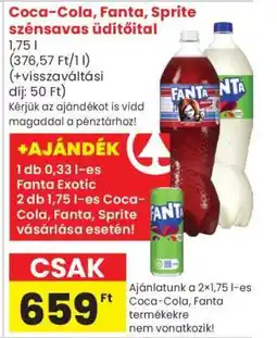 Spar Coca-Cola, Fanta, Sprite szénsavas üdítőital ajánlat