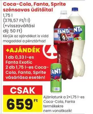 Coca-Cola, Fanta, Sprite szénsavas üdítőital