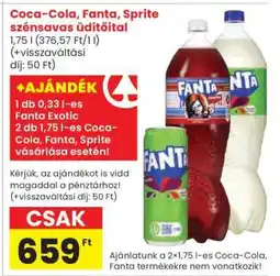Spar Coca-Cola, Fanta, Sprite szénsavas üdítőital ajánlat