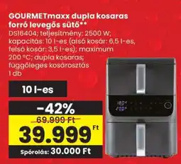 Spar GOURMETmaxx dupla kosaras forró levegős sütő ajánlat