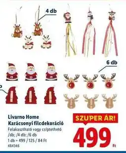 Lidl LIVARNO HOME Karácsonyi filcdekoráció ajánlat