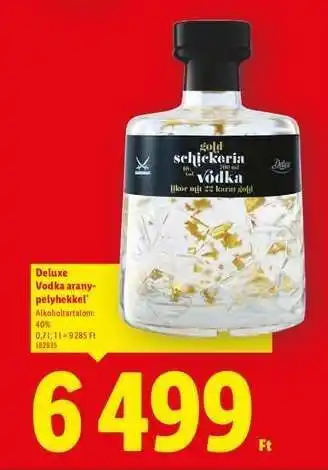 Lidl Deluxe Vodka aranypehelyekkel ajánlat