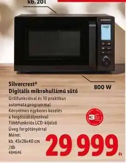Lidl Silvercrest Digitális mikrohullámú sütő ajánlat