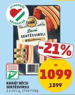 PENNY KARÁT BÉCSI SERTÉSVIRSLI ajánlat