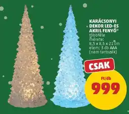 PENNY Karácsonyi dekor LED-es akril fenyő ajánlat
