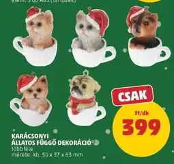 PENNY KARÁCSONYI ÁLLATOS FÜGGŐ DEKORÁCIÓ ajánlat