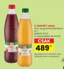 Spar S-BUDGET szörp ajánlat