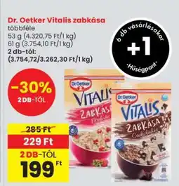 Spar DR OETKER Vitalis zabkása ajánlat