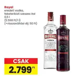 Spar Royal vodka, feketeribizli szeszes ital ajánlat
