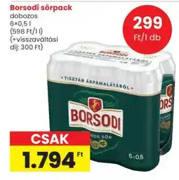 Spar Borsodi sörpack ajánlat
