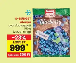 Spar S-BUDGET áfonya gyorsfagyasztott ajánlat