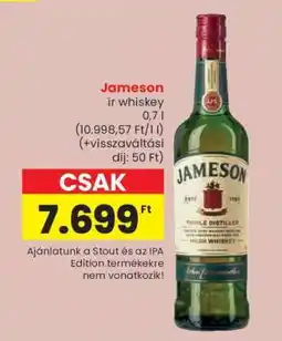 Spar JAMESON Ír whiskey ajánlat