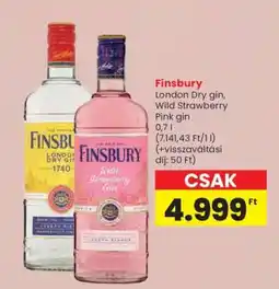 Spar Finsbury London Dry gin, Wild Strawberry Pink gin ajánlat