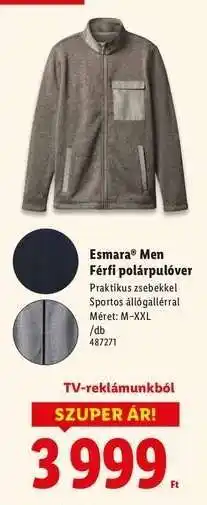 Lidl Esmara Men Férfi polárpulóver ajánlat