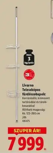 Lidl Livarno Teleszkópos fürdőszobapolc ajánlat
