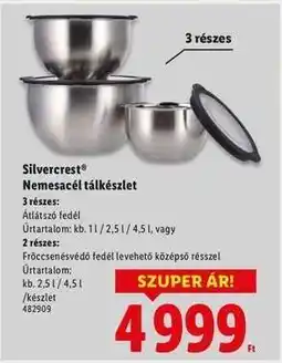 Lidl Silvercrest Nemesacél tálkészlet ajánlat