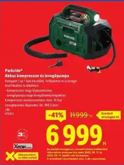 Lidl PARKSIDE Akkus kompresszor és levegőpumpa ajánlat